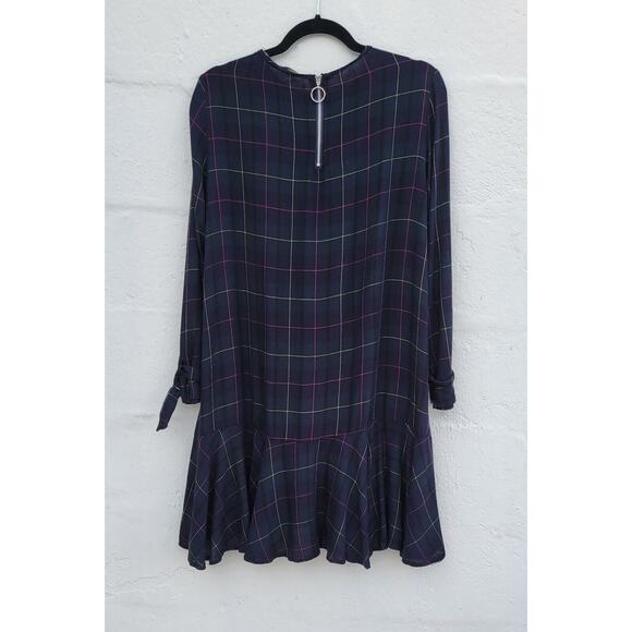 Zara Basic Plaid Mini Dress Oversized Preppy Size Med - Picture 2 of 6